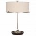 S2740 - Robert Abbey Lighting - Edwin - Two Light Table Lamp Polished Nickel/Dark Walnut Finish with Bisque Linen Shade - Edwin