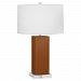 CM995 - Robert Abbey Lighting - Harvey - One Light Table Lamp Cinnamon Glazed/Lucite Finish with Oyster Linen Shade - Harvey