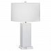 LY995 - Robert Abbey Lighting - Harvey - One Light Table Lamp Lily Glazed/Lucite Finish with Oyster Linen Shade - Harvey