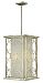 3284SL - Hinkley Lighting - Flourish - Four Light Small Foyer Silver Leaf Finish with Etched Glass with Oatmeal Fabric Shade - Flourish