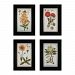 10004-S4 - Sterling Industries - 33.25 Flowers Wall Art - (Set of 4) Brown/White Finish -