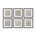 10060-S6 - Sterling Industries - 17.25 Symmetry Blueprint Wall Art - (Set of 6) Brown/White Finish -