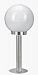 GS50S32 - Jesco Lighting - One Light Outdoor Globe Small Post Brushed Stainless Steel Finish with Opal White Acrylic Glass -