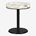 E5-TAB-315 - Jesco Lighting - Envisage Iluminados - 29.5 One Light Summa Round Table – Full Natural Stone Finish with Alabaster Glass - Envisage Iluminados