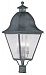 2548-61 - Livex Lighting - Amwell - Four Light Post Charcoal Finish with Seeded Glass - Amwell