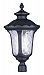 7864-04 - Livex Lighting - Oxford - Three Light Post Black Finish with Clear Water Glass - Oxford