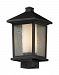 538PHM-ORB - Z-Lite - Mesa - One Light Outdoor Post Oil Rubbed Bronze Finish with Seedy/Matte Opal Glass - Mesa