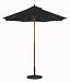 12150 - Galtech International - Cafe Bistro & Condos - 7.5' Octagon Umberalla 50: Black LW: Light WoodSunbrella Solid Colors - Quick Ship - Cafe Bistro Condos