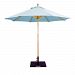 13262 - Galtech International - 9' Round Double Pulley Umbrella 62: Minerals LW: Light WoodSunbrella Solid Colors - Quick Ship -