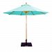 13275 - Galtech International - 9' Round Double Pulley Umbrella 75: Aruba LW: Light WoodSunbrella Solid Colors - Quick Ship -