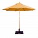 132LW47 - Galtech International - 9' Round Double Pulley Umbrella 47: Tangerine LW: Light WoodSunbrella Solid Colors - Quick Ship -