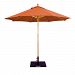 13243 - Galtech International - 9' Round Double Pulley Umbrella 43: Terra Cotta LW: Light WoodSunbrella Solid Colors - Quick Ship -