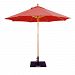 13294 - Galtech International - 9' Round Double Pulley Umbrella 94: Crimson Dupione LW: Light WoodSunbrella Patterns - Quick Ship -