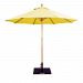 13245 - Galtech International - 9' Round Double Pulley Umbrella 45: Buttercup LW: Light WoodSunbrella Solid Colors - Quick Ship -