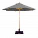 13266 - Galtech International - 9' Round Double Pulley Umbrella 66: Coal LW: Light WoodSunbrella Solid Colors - Quick Ship -
