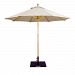 13287 - Galtech International - 9' Round Double Pulley Umbrella 87: Champagne Linen LW: Light WoodSunbrella Patterns - Quick Ship -