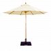 13278 - Galtech International - 9' Round Double Pulley Umbrella 78: Vellum LW: Light WoodSunbrella Solid Colors - Quick Ship -