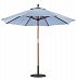 13292 - Galtech International - 9' Round Double Pulley Umbrella 92: Walnut Dupione LW: Light WoodSunbrella Patterns - Quick Ship -