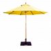 13277 - Galtech International - 9' Round Double Pulley Umbrella 77: Sunflower Yellow LW: Light WoodSunbrella Solid Colors - Quick Ship -