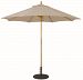 13187 - Galtech International - 9' Round Umbrella 87: Champagne Linen LW: Light WoodSunbrella Patterns - Quick Ship -