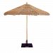 13209 - Galtech International - 9' Round Double Pulley Umbrella 09: Natural Thatch LW: Light WoodThatch -