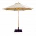 13229 - Galtech International - 9' Round Double Pulley Umbrella 29: Beige LW: Light WoodSuncrylic - Quick Ship -