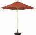 13194 - Galtech International - 9' Round Umbrella 94: Crimson Dupione LW: Light WoodSunbrella Patterns - Quick Ship -
