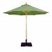 13267 - Galtech International - 9' Round Double Pulley Umbrella 67: Fern LW: Light WoodSunbrella Solid Colors - Quick Ship -
