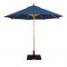 13228 - Galtech International - 9' Round Double Pulley Umbrella 28: Navy LW: Light WoodSuncrylic - Quick Ship -