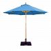 13223 - Galtech International - 9' Round Double Pulley Umbrella 23: Caribbean Blue LW: Light WoodSuncrylic - Quick Ship -