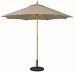 13176 - Galtech International - 9' Round Umbrella 76: Heather Beige LW: Light WoodSunbrella Solid Colors - Quick Ship -