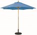 13123 - Galtech International - 9' Round Umbrella 23: Caribbean Blue LW: Light WoodSuncrylic - Quick Ship -
