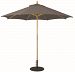 13166 - Galtech International - 9' Round Umbrella 66: Coal LW: Light WoodSunbrella Solid Colors - Quick Ship -