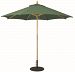 13122 - Galtech International - 9' Round Umbrella 22: Forest Green LW: Light WoodSuncrylic - Quick Ship -