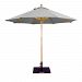 13239 - Galtech International - 9' Round Double Pulley Umbrella 39: Stone Gray LW: Light WoodSuncrylic - Quick Ship -