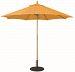 131LW47 - Galtech International - 9' Round Umbrella 47: Tangerine LW: Light WoodSunbrella Solid Colors - Quick Ship -