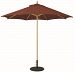 13657 - Galtech International - 9' Octagon Commercial Umberalla 57: Burgundy LW: Light WoodSunbrella Solid Colors - Quick Ship -