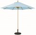 13648 - Galtech International - 9' Octagon Commercial Umberalla 48: Air Blue LW: Light WoodSunbrella Solid Colors - Quick Ship -
