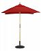 161LW47 - Galtech International - Café & Bistro - 6x6' Square Umberalla 47: Tangerine LW: Light WoodSunbrella Solid Colors -