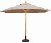 183LW76 - Galtech International - 11' Round Shade with Quad Pulley 76: Heather Beige LW: Light WoodSunbrella Solid Colors - Quick Ship -