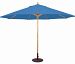 183LW53 - Galtech International - 11' Round Shade with Quad Pulley 53: Pacific Blue LW: Light WoodSunbrella Solid Colors -