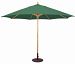 183LW52 - Galtech International - 11' Round Shade with Quad Pulley 52: Forest Green LW: Light WoodSunbrella Solid Colors - Quick Ship -