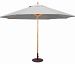 183LW55 - Galtech International - 11' Round Shade with Quad Pulley 55: Taupe LW: Light WoodSunbrella Solid Colors -