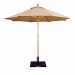 23284 - Galtech International - 9' Double Pulley Octagonal Umbrella 84: Straw Linen DW: Dark WoodSunbrella Patterns - Quick Ship -