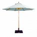 23264 - Galtech International - 9' Double Pulley Octagonal Umbrella 64: Spa DW: Dark WoodSunbrella Solid Colors - Quick Ship -
