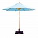 23248 - Galtech International - 9' Double Pulley Octagonal Umbrella 48: Air Blue DW: Dark WoodSunbrella Solid Colors - Quick Ship -