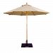 23272 - Galtech International - 9' Double Pulley Octagonal Umbrella 72: Camel DW: Dark WoodSunbrella Solid Colors - Quick Ship -