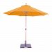 537tk35 - Galtech International - Rotational Tilt - 9' Round Umbrella 35: Mandarin Orange TK: TeakSuncrylic - Quick Ship -