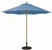 532TK74 - Galtech International - Designer - 9' Round Quad Pulley Umbrella 74: Capri TK: TeakSunbrella Solid Colors - Quick Ship -