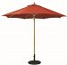 532TK26 - Galtech International - Designer - 9' Round Quad Pulley Umbrella 26: Cardinal Red TK: TeakSuncrylic - Quick Ship -